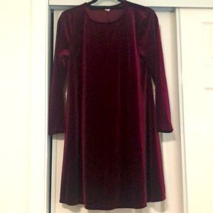 Burgundy velvet swing dress
